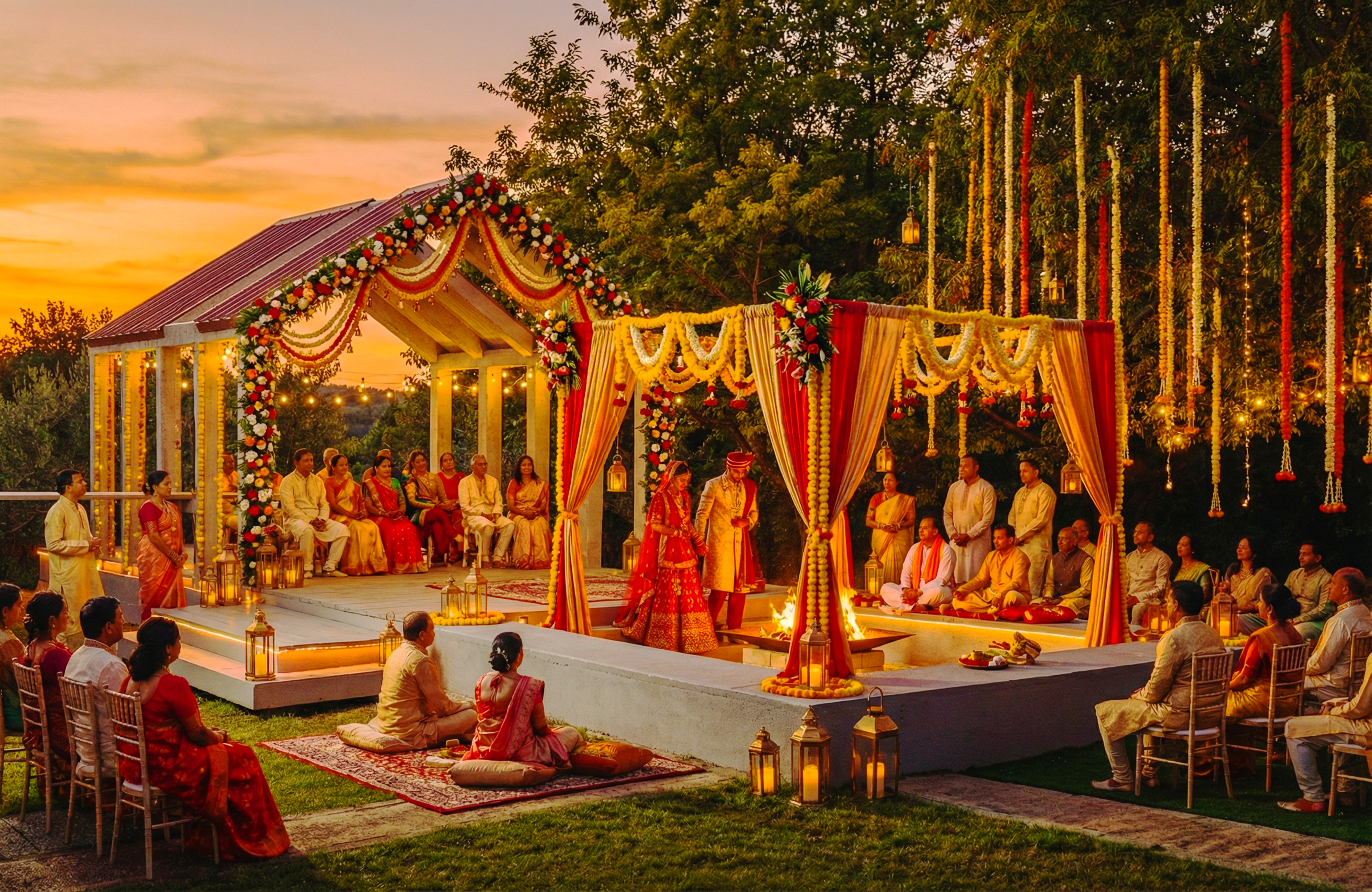 South Asian wedding celebration at The Penrose House
